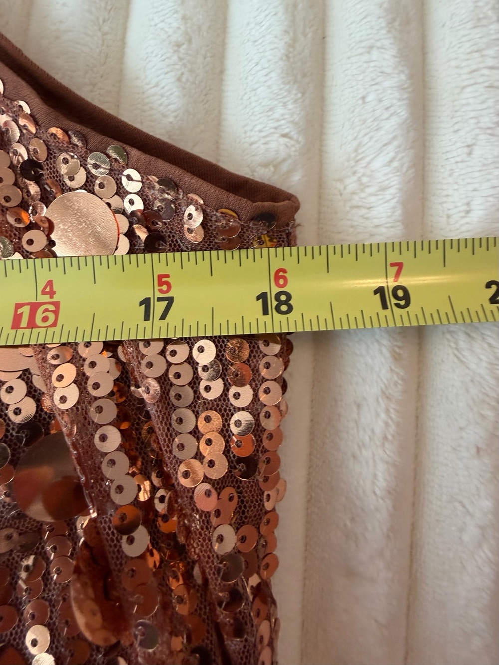 Grace Karin Copper Sequin Halter Top. Medium - Picture 7 of 8
